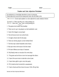 Numerical Adjectives Worksheets - Adjectiveworksheets.net