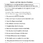 Number And Color Adjectives Worksheet Adjective Worksheet Describing