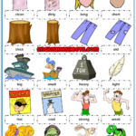 Opposite Adjectives ESL Picture Dictionary Worksheets For Kids