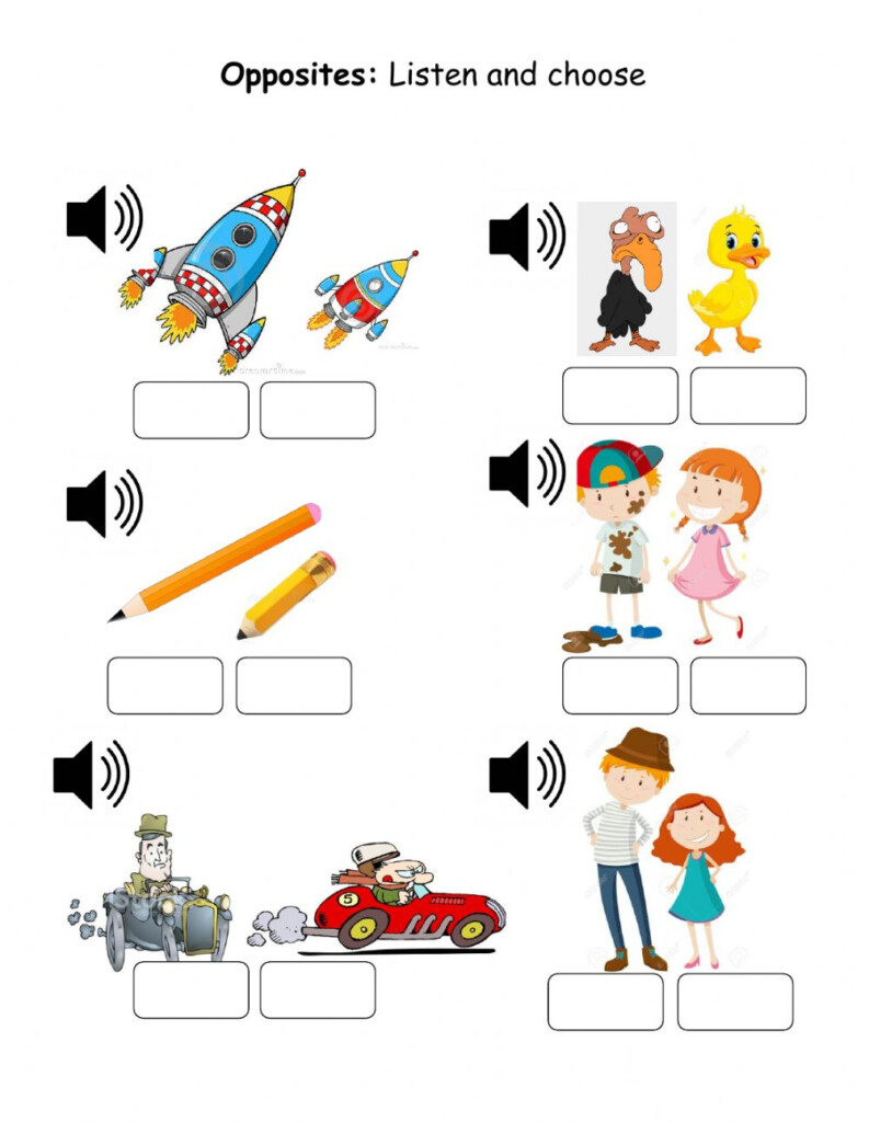 Opposites Online Pdf Worksheet For Elemental