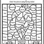 Parts Of Speech Color By Code Grammar Worksheets Parts Of Speech