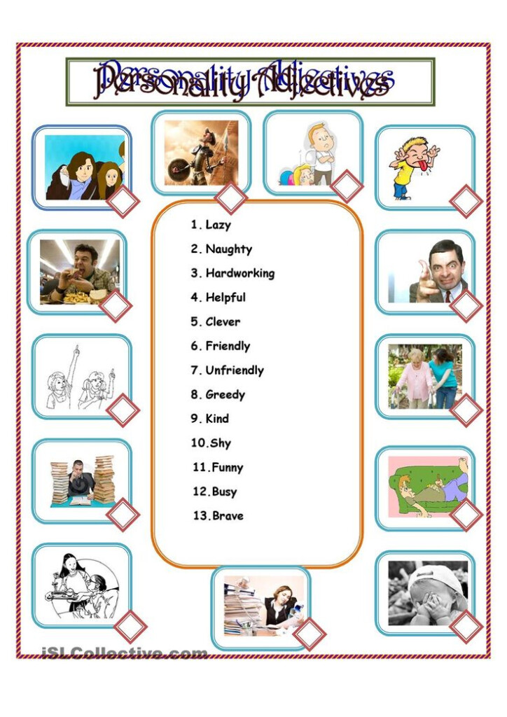 Personality Adjectives Adjective Worksheet Personality Adjectives 