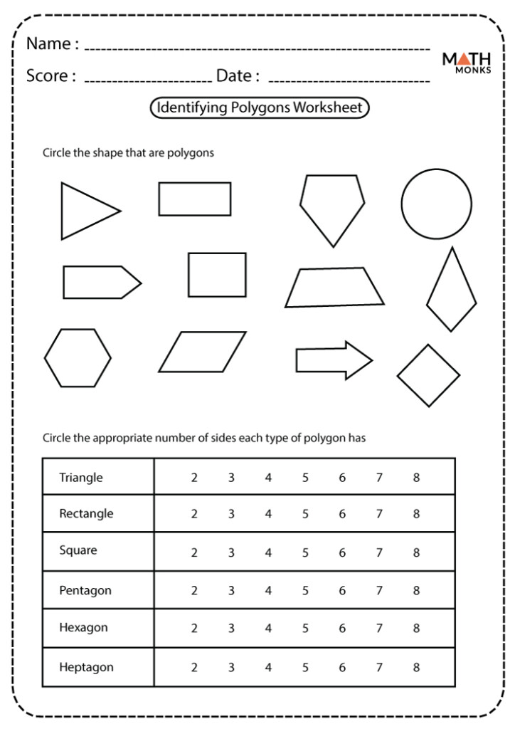 Polygons Worksheets Math Monks