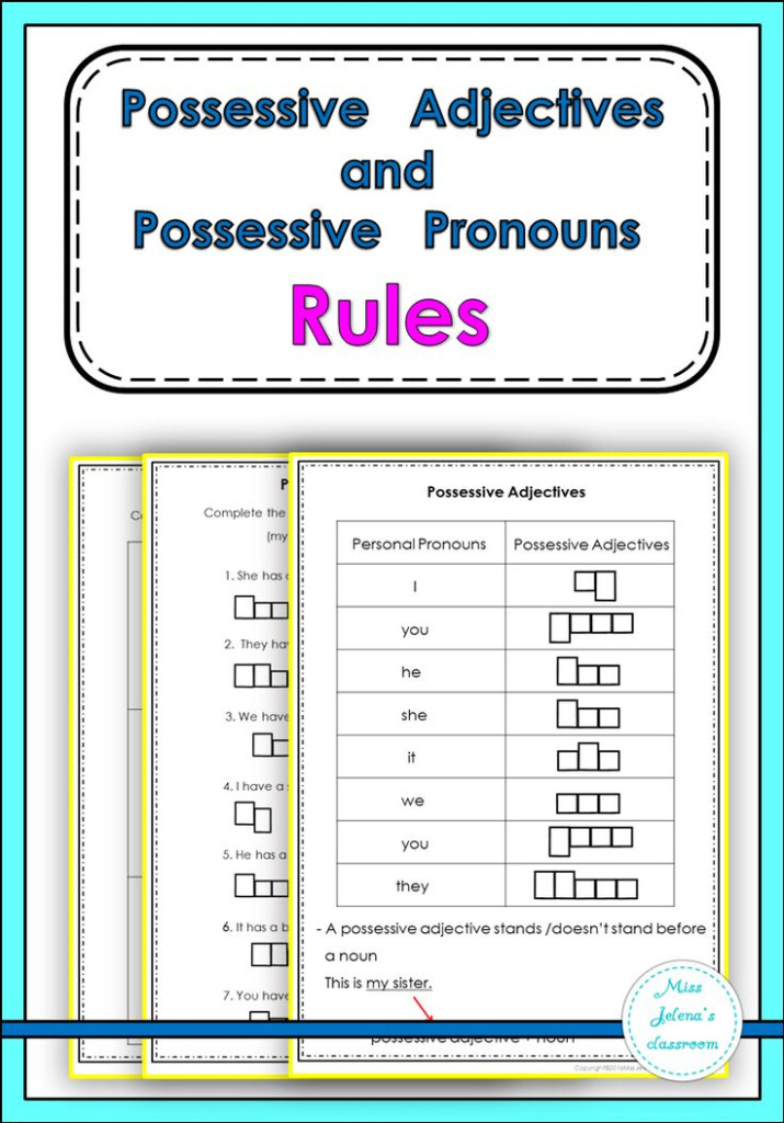  Possessive Adjectives And Possessive Pronouns Rules Possessive 