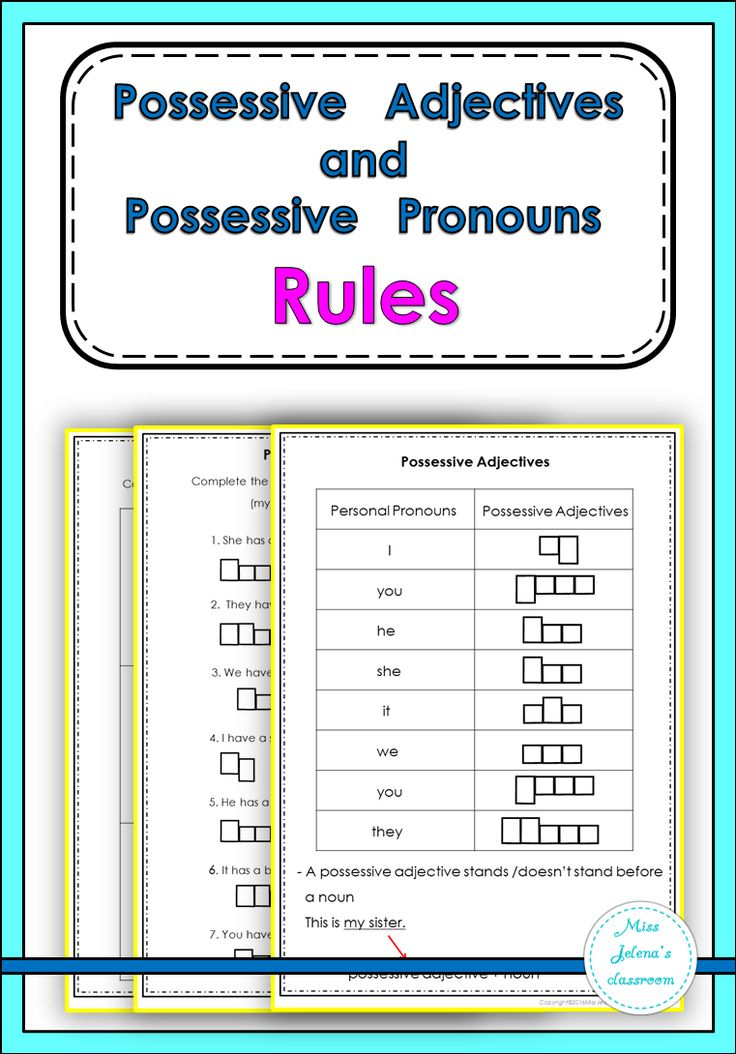 Possessive Adjectives And Possessive Pronouns Rules Possessive