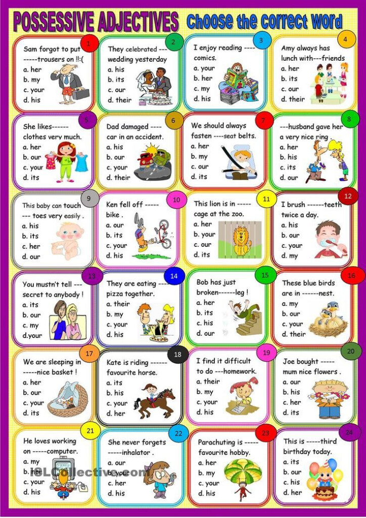 Possessive Adjectives Multiple Choice For Young Learners Possessive 