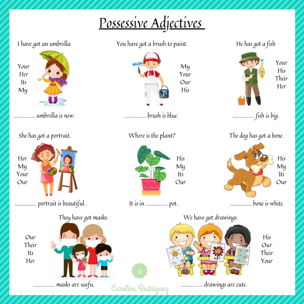 Possessive Adjectives Online Activity For Pre intermediate