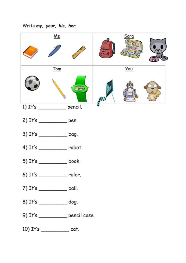 Possessive Adjectives Online Worksheet For 1 You Can Do The Exercises 