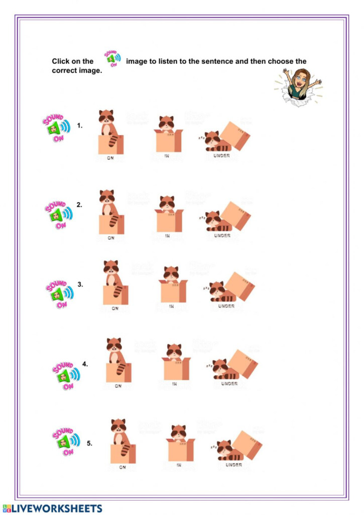 Prepositions Of Place In On Under Worksheet