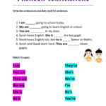 Pronoun Contractions Worksheet