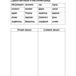 Proper Or Common Nouns Worksheet