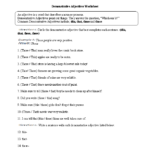 Regular Adjectives Worksheets Demonstrative Adjectives Worksheet