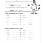 Separating Syllables 2 Worksheets 99Worksheets