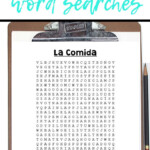 Spanish Food Unit Vocabulary Spanish Word Search Sub Plans