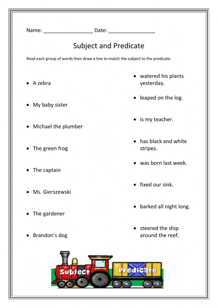 Subject And Predicate Online Pdf Worksheet