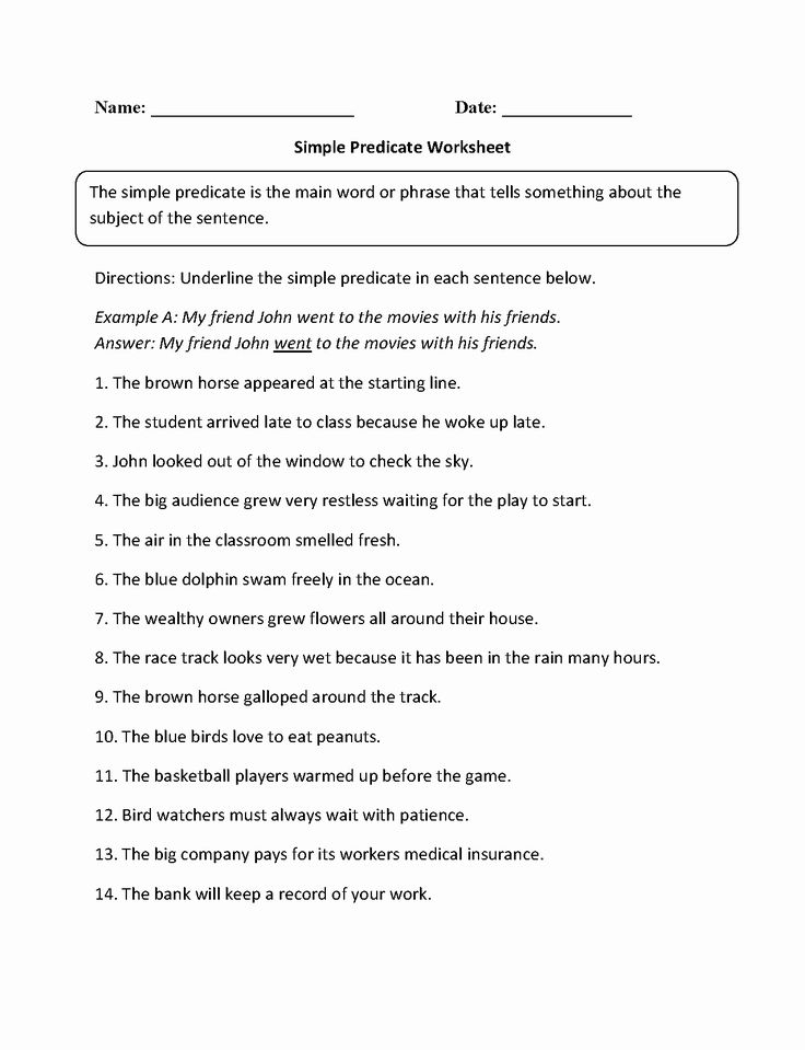 Subject Predicate Worksheet Pdf Inspirational Englishlinx Subject And 