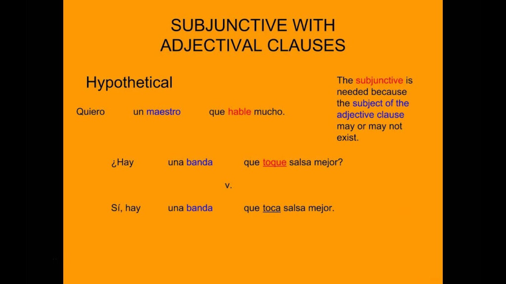 What Is Subjunctive In Adjective Clauses