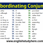 Subordinating Conjunctions List Archives English Study Here