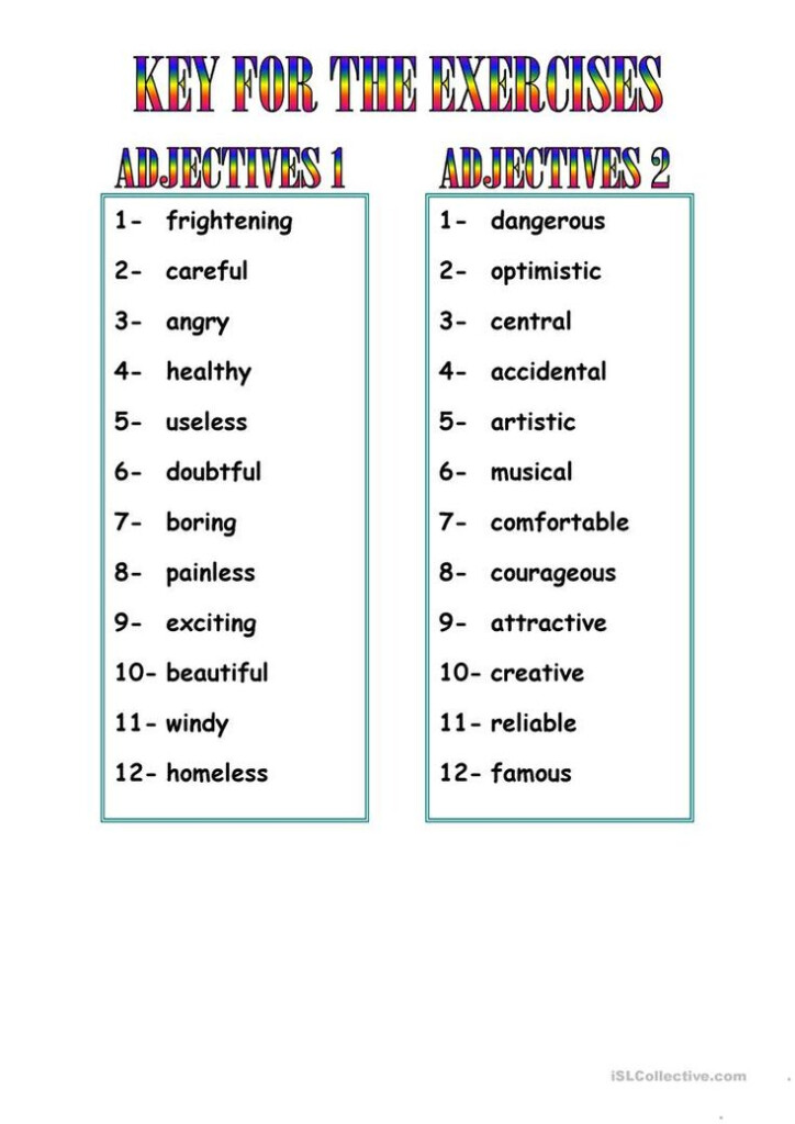SUFFIXES ADJECTIVES
