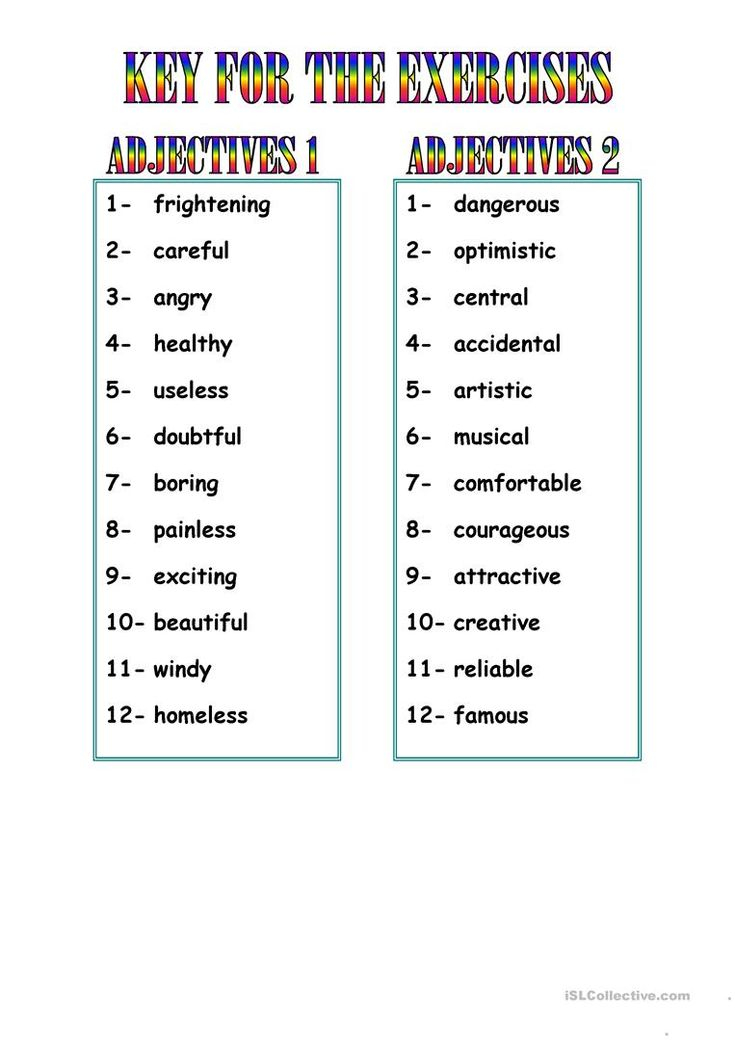 SUFFIXES ADJECTIVES