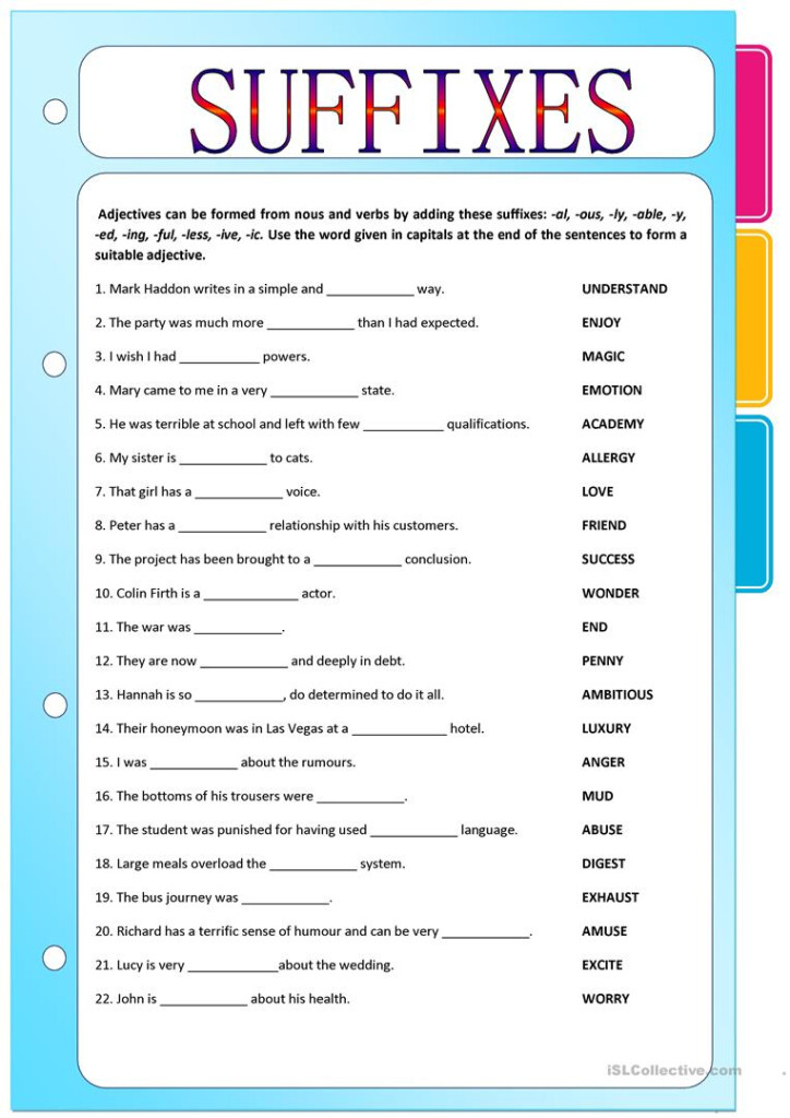 Suffixes Adjectives Formed From Nouns And Verbs English Db excel