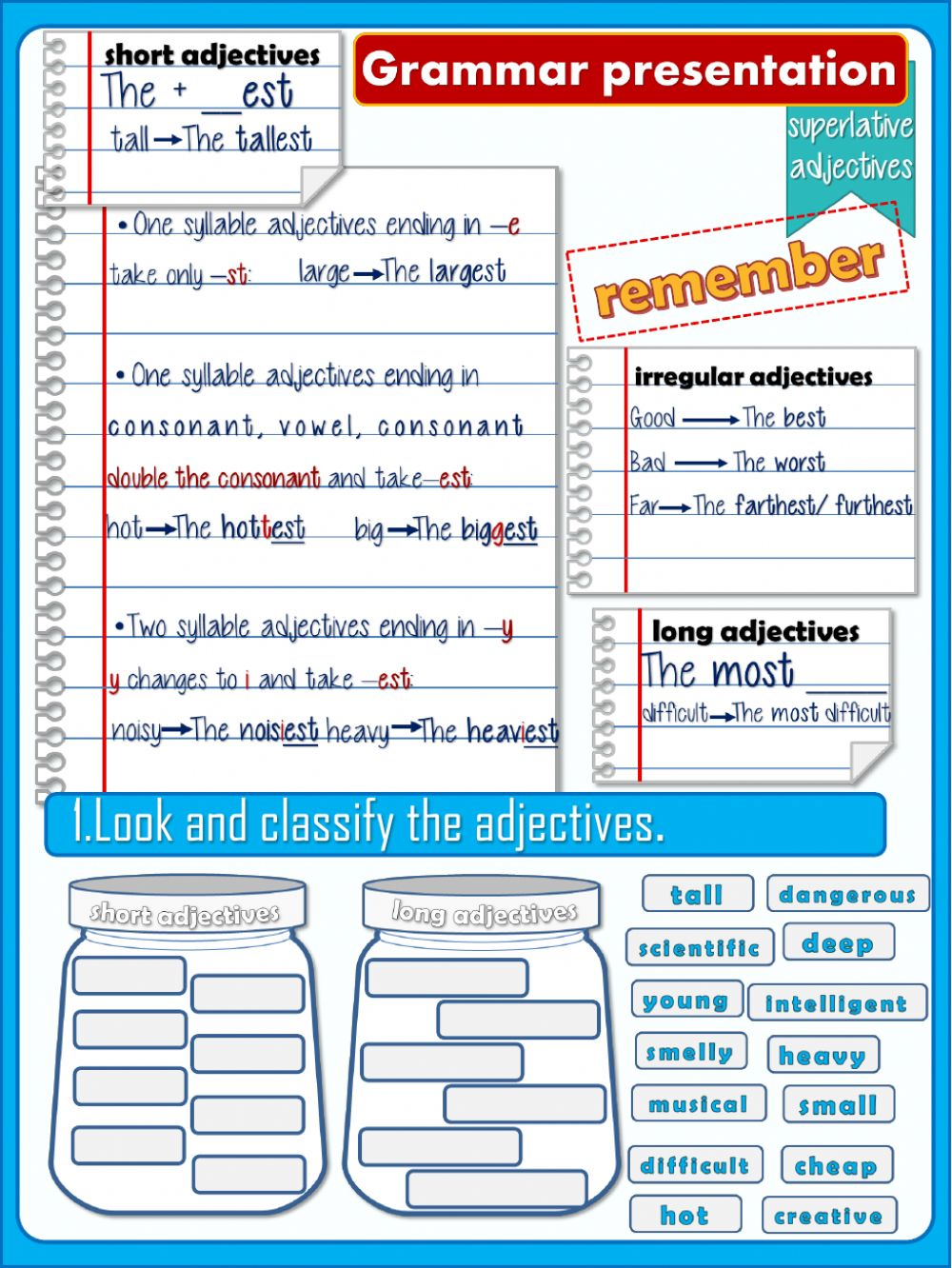 Superlative Adjectives Interactive Exercise