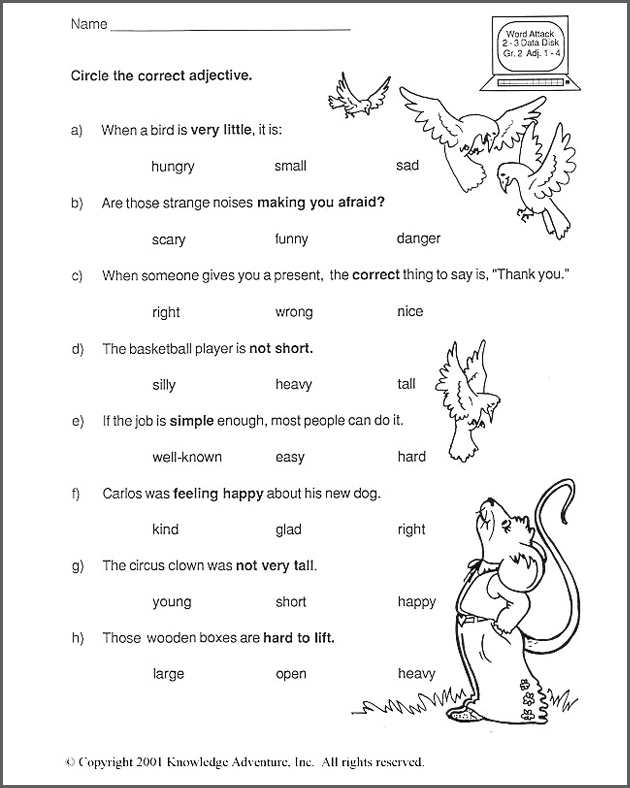 Test Your Word Power IX View 2nd Grade Language Arts Worksheet 