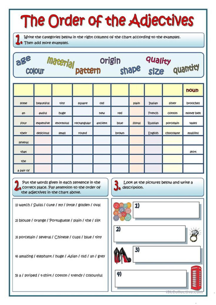 THE ORDER OF ADJECTIVES Worksheet Free ESL Printable Worksheets Made 