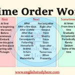 Time Order Words English Study Here