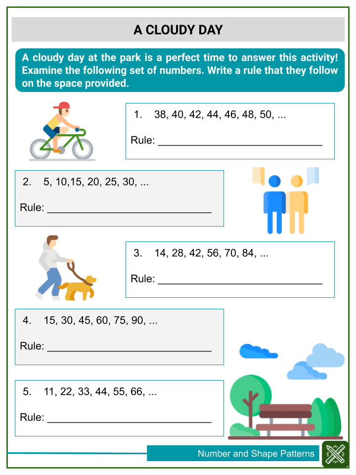 Understanding Number And Shape Patterns 4th Grade Math Worksheets