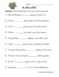 Verbs Worksheets Have Fun Teaching Verb Worksheets Is Am Are ...