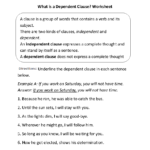 What Is Dependent Clause Worksheet Dependent Clause Dependent And