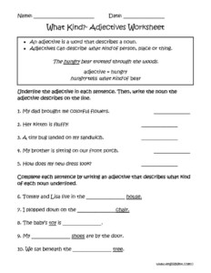 6th Grade Adjectives Worksheets - Adjectiveworksheets.net