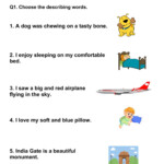 Worksheet Of Describing Words WorkSheet For Pre School