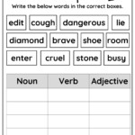 10 Printable Parts Of Speech Worksheets Printable Noun Verb Etsy