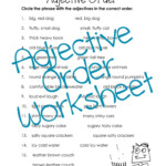 12 4Th Grade Ordering Adjectives Worksheet Adjective Worksheet Order
