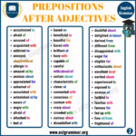 130 Prepositions After Adjectives Adjectives Prepositions ESL