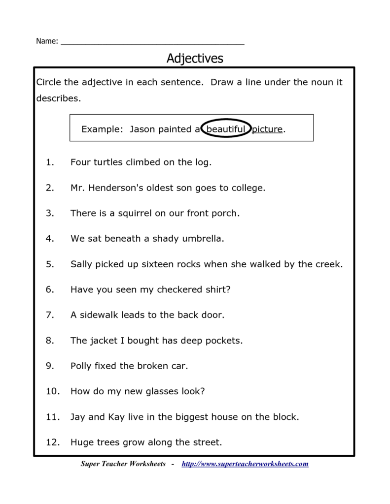 15 Nouns And Adjectives Worksheets Worksheeto