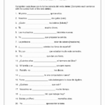 50 Possessive Adjective Spanish Worksheet