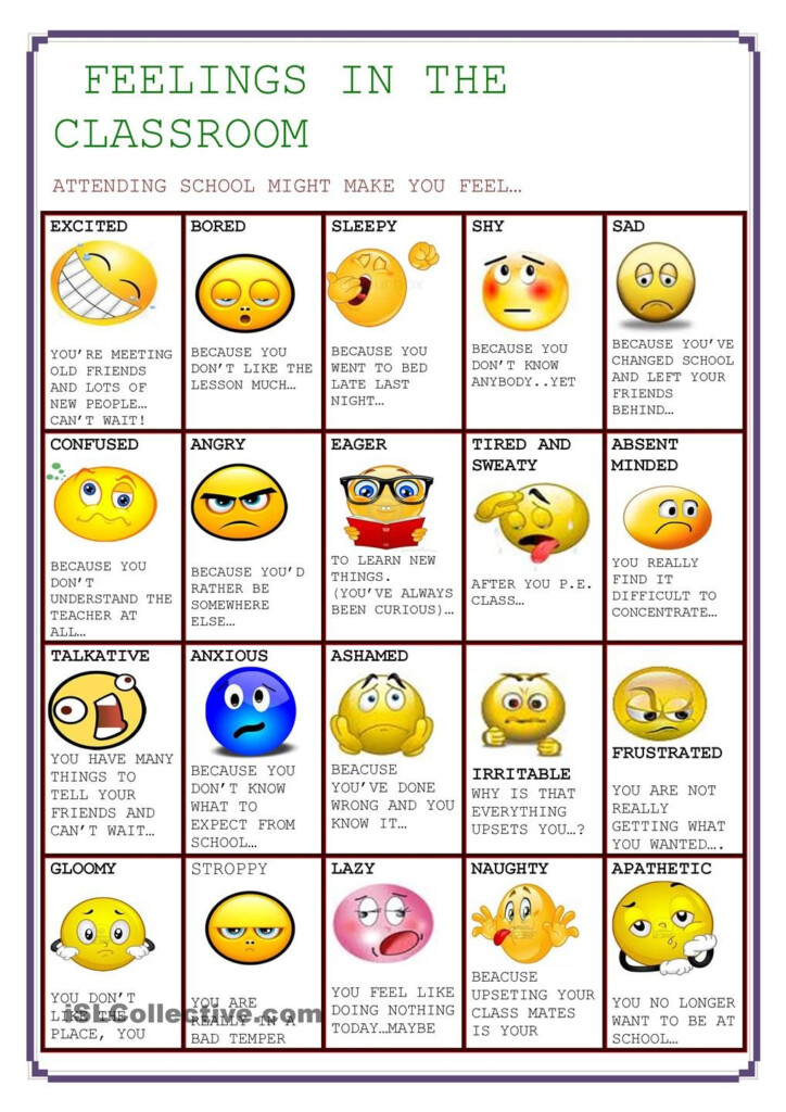 530 FREE ESL Feelings Emotions Worksheets Page 2 Feelings 
