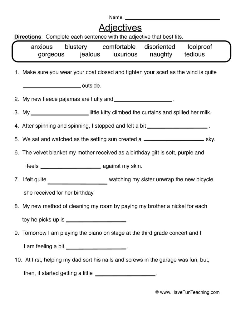 7th Grade Adjectives Worksheets For Grade 7 With Answers Thekidsworksheet