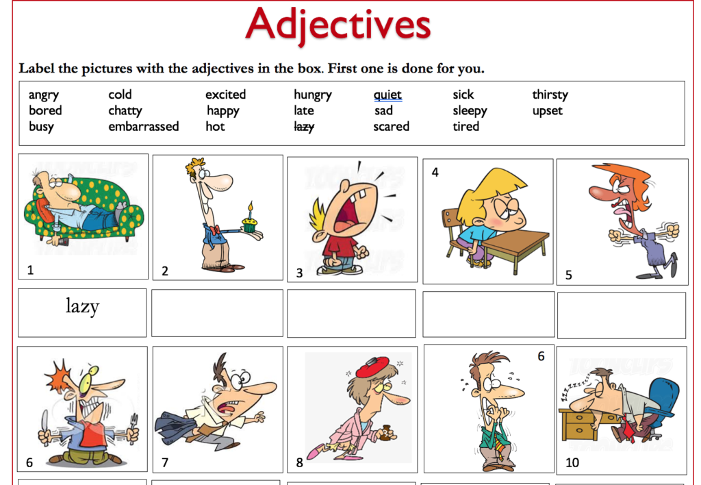 919 FREE Adjective Worksheets