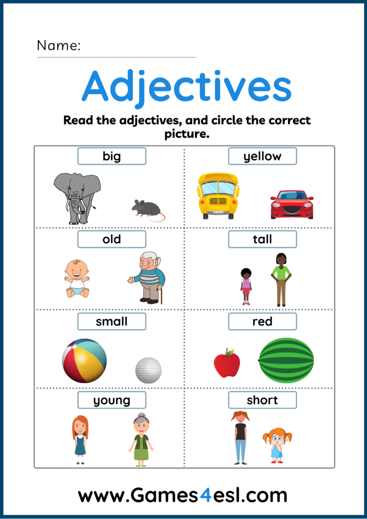 A Collection Of Free Adjective Worksheets To Teach Adjectives To Kids 