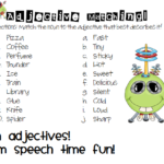 Adjective Aliens Speech Time Fun Speech And Language Activities