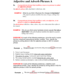 Adjective And Adverb Phrase Worksheet Free Printable Adjectives