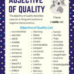 Adjective Of Quality List 35 Examples Worksheet EnglishGrammarSoft