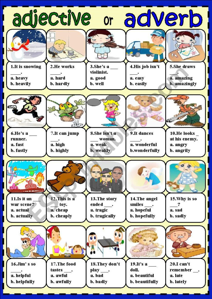 Adjective Or Adverb ESL Worksheet By LILIAAMALIA