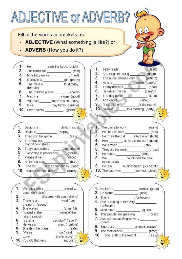 Adjective Or Adverb Worksheet Adverbs Adverbs Worksheet Adjectives