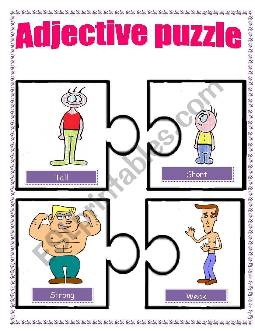 Adjective Puzzle ESL Worksheet By Ivettemoreno - Adjectiveworksheets.net