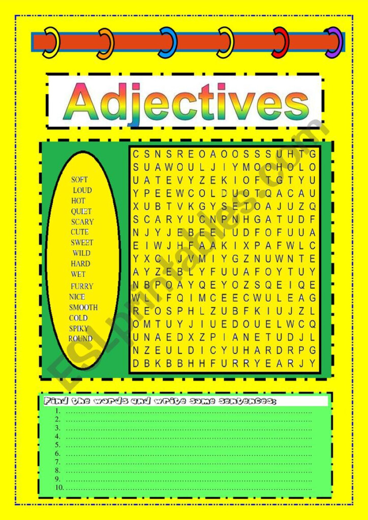 Adjective Puzzle ESL Worksheet By Jackelina